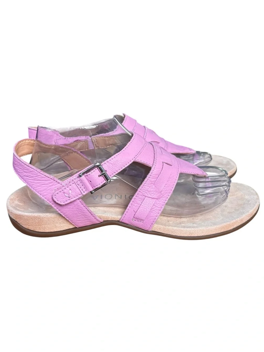 Vionic Lupe Orthotic Leather Sandals – Lavender Purple | Women’s Size 9